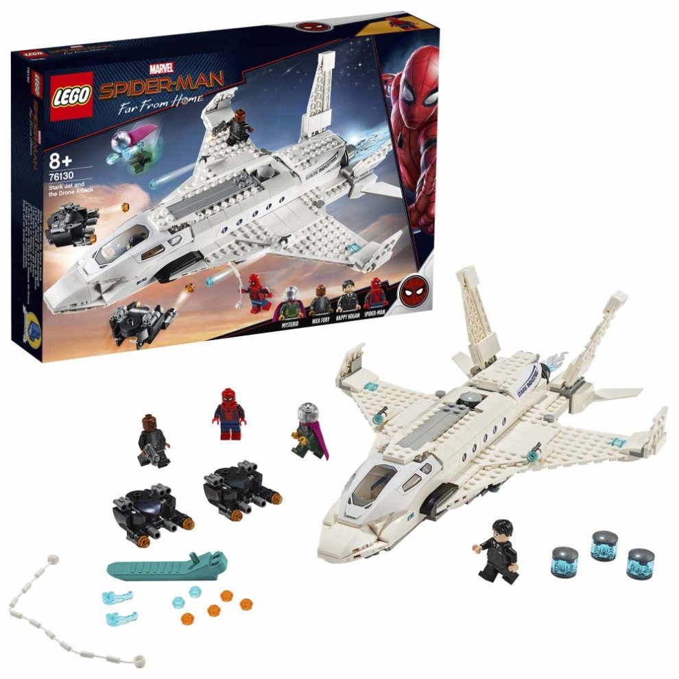 LEGO Marvel Stark Jet and the Drone Attack Building Set 76130