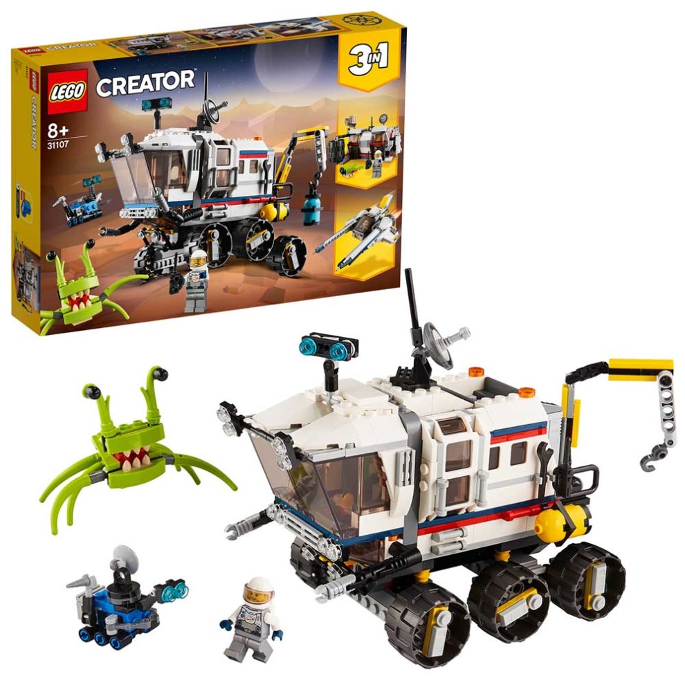 LEGO 31107 Creator 3in1 Space Rover Explorer, Base & Shuttle Flyer Building Set, Spaceship Construction Toy