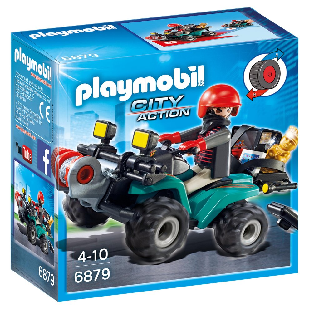 Playmobil 6879 City Action Robber's Quad with Loot with Pullback Motor