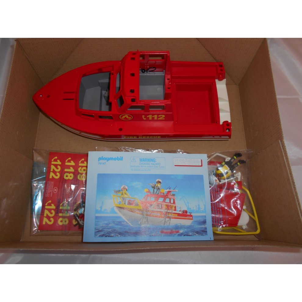 Playmobil 70147 City Action Fire Extinguisher Boat, Multi-Coloured