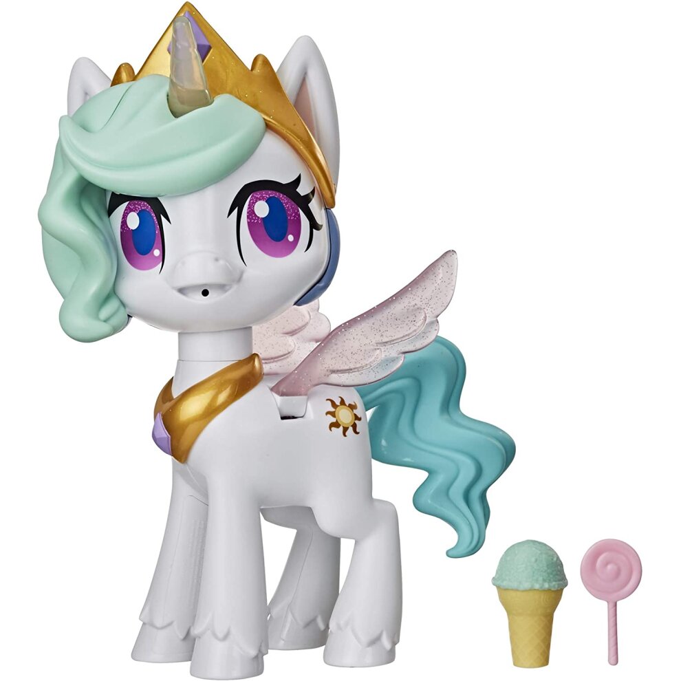 My Little Pony Magical Kiss Unicorn Princess Celestia, Interactive Unicorn Figure with 3 Surprises – Musical Children's Toy that Moves, Lights U