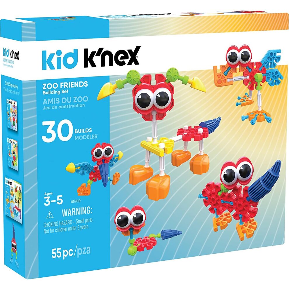 Kid K'Nex Zoo Friends Building Set - 55 Pieces - Ages 3+