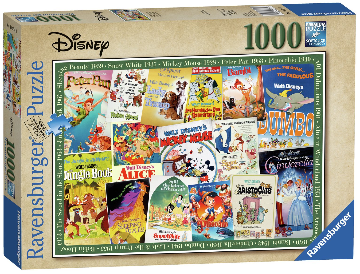 Disney Vintage Movie Posters Jigsaw - 1000 pieces