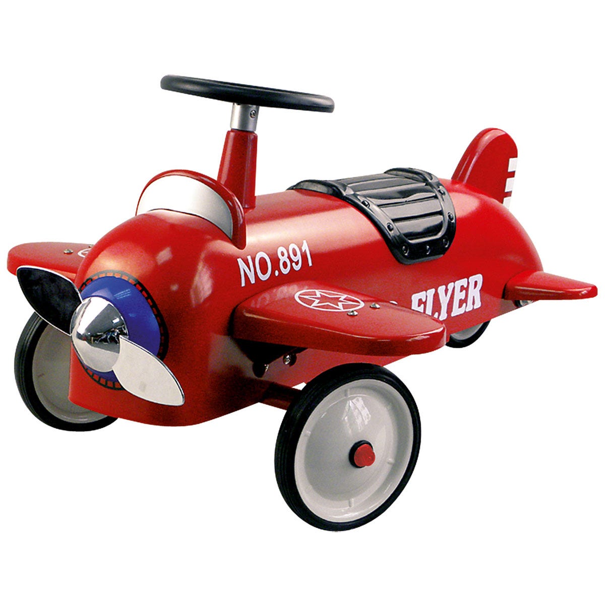 Goki Ride-on Metal Aeroplane, red