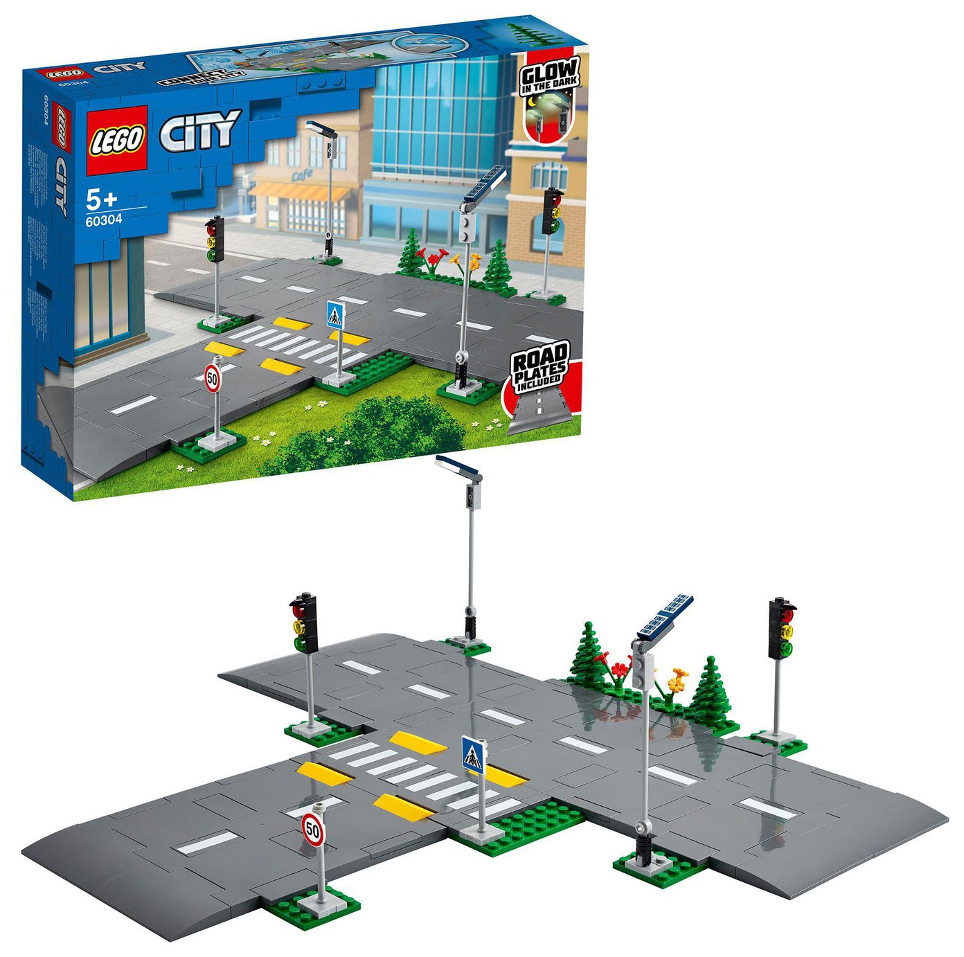 LEGO City Road Plates Building Set with Traffic Lights 60304
