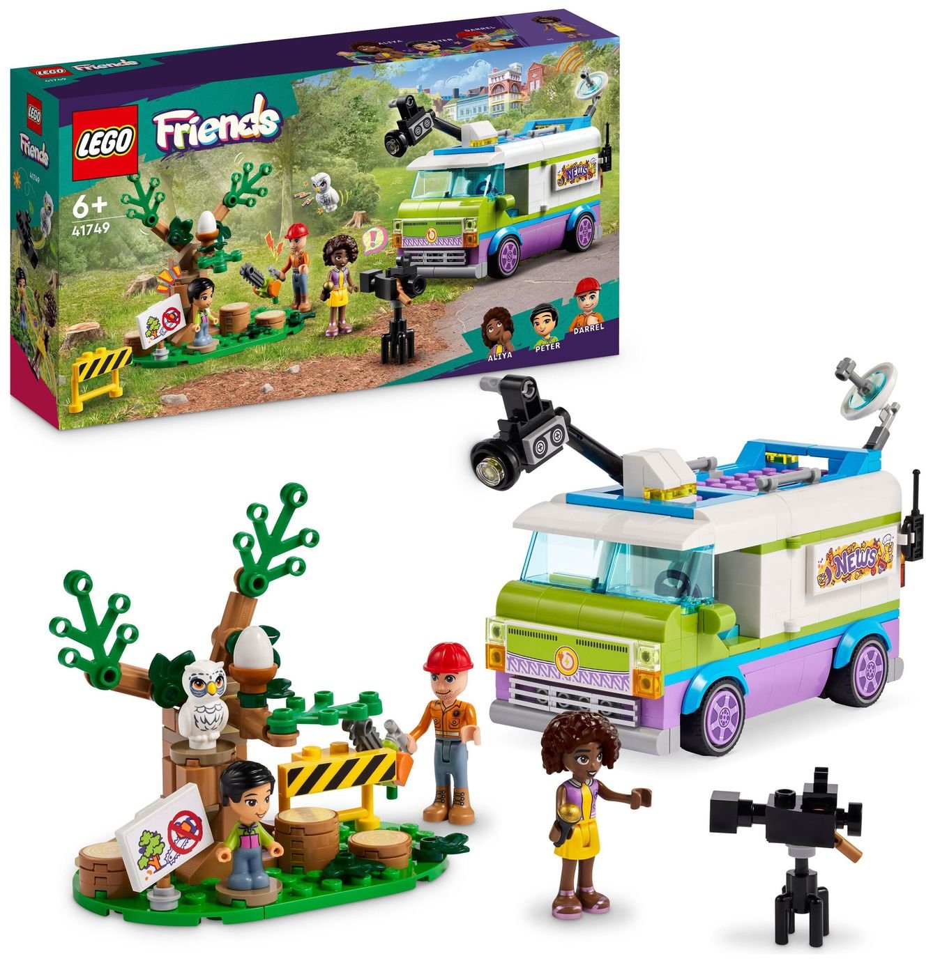 LEGO Friends Newsroom Van Animal Rescue Toy Playset 41749