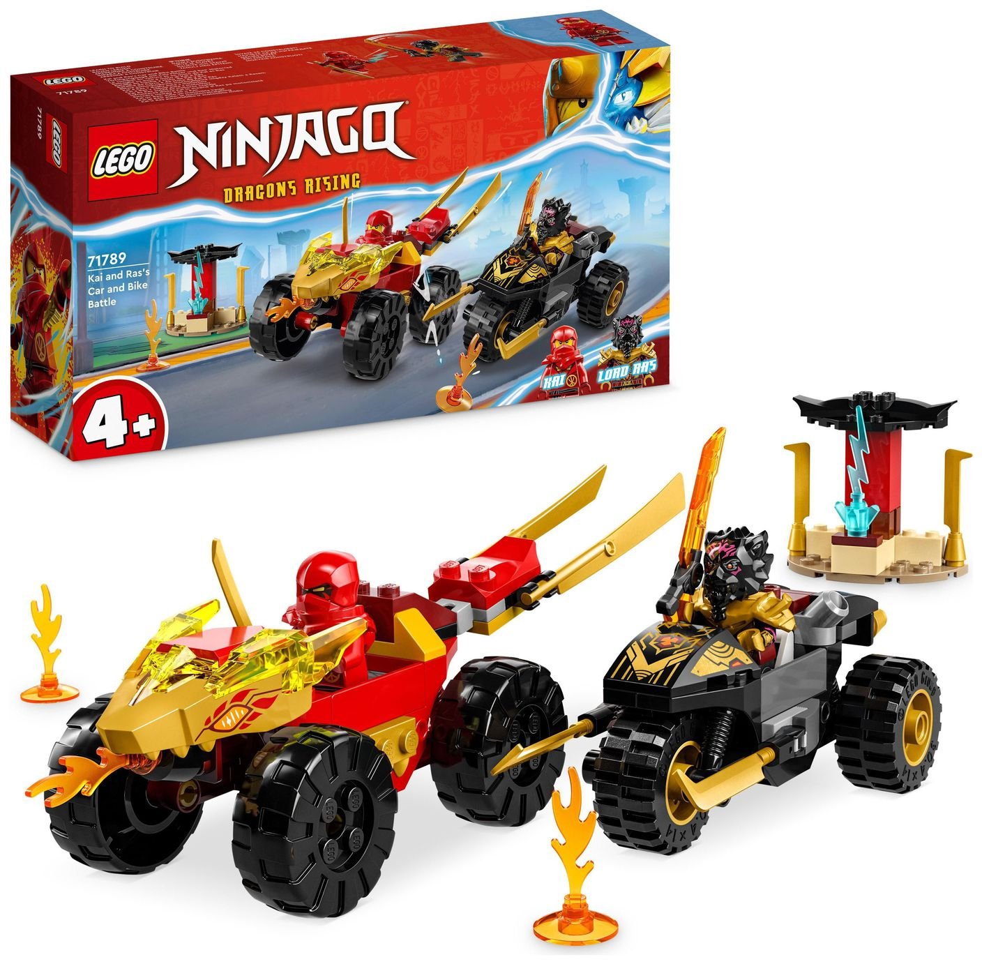 LEGO NINJAGO Kai and Ras's Car and Bike Battle Toys 71789