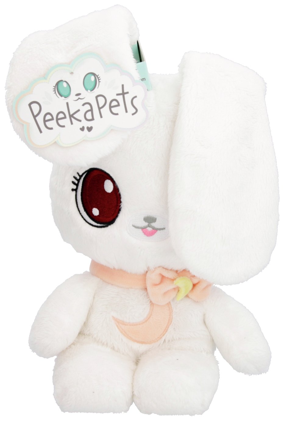 PeekaPets Bunny Plush - White/Peach