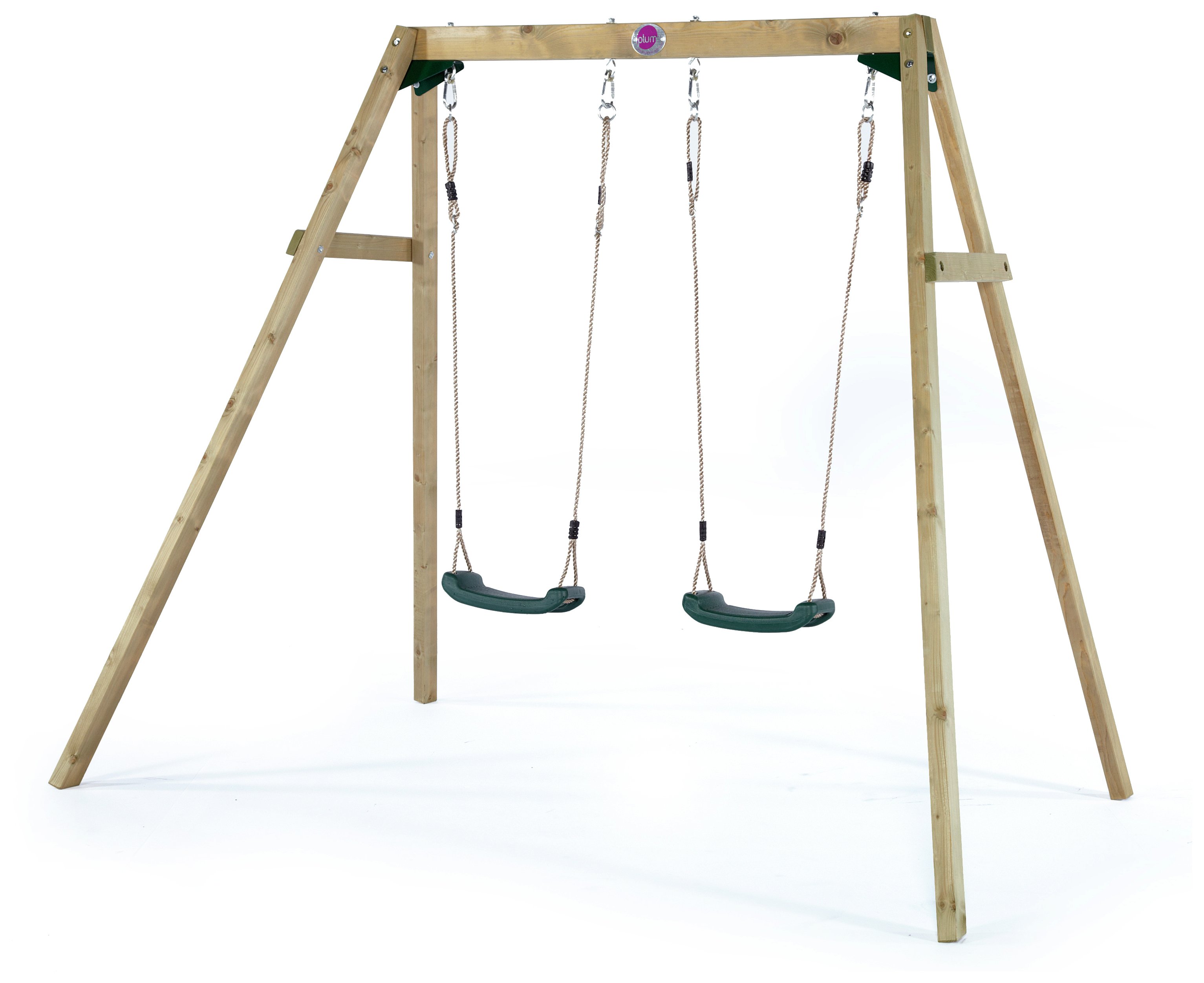 Plum Wooden Double Swing Set.