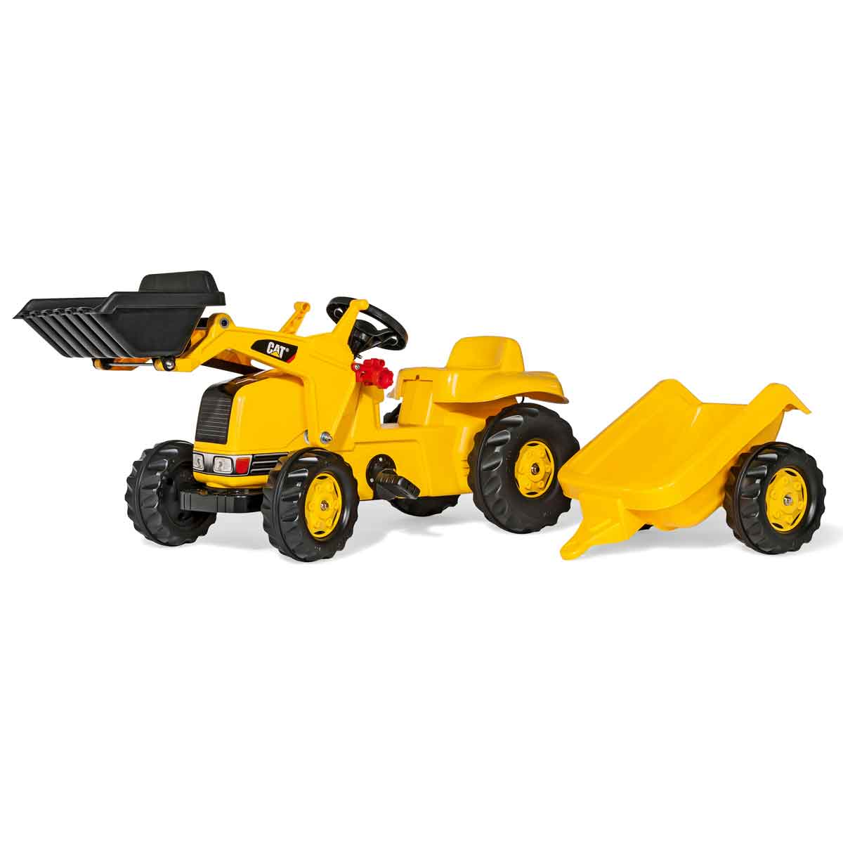 Rolly Toys CAT Ride On Tractor Frontloader with Trailer, Yellow