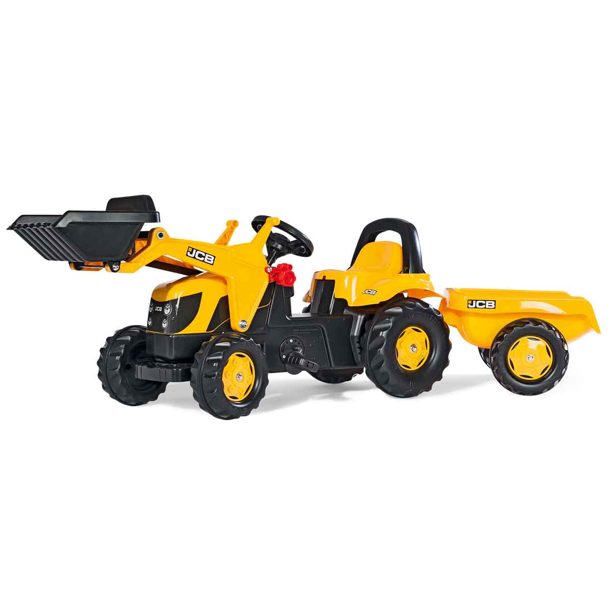 Rolly Toys JCB Ride On Tractor Frontloader with Trailer, Yellow