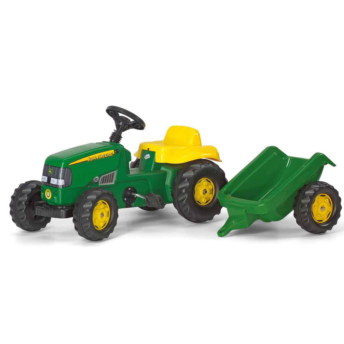 Rolly Toys John Deere Ride On Tractor and Trailer, Green