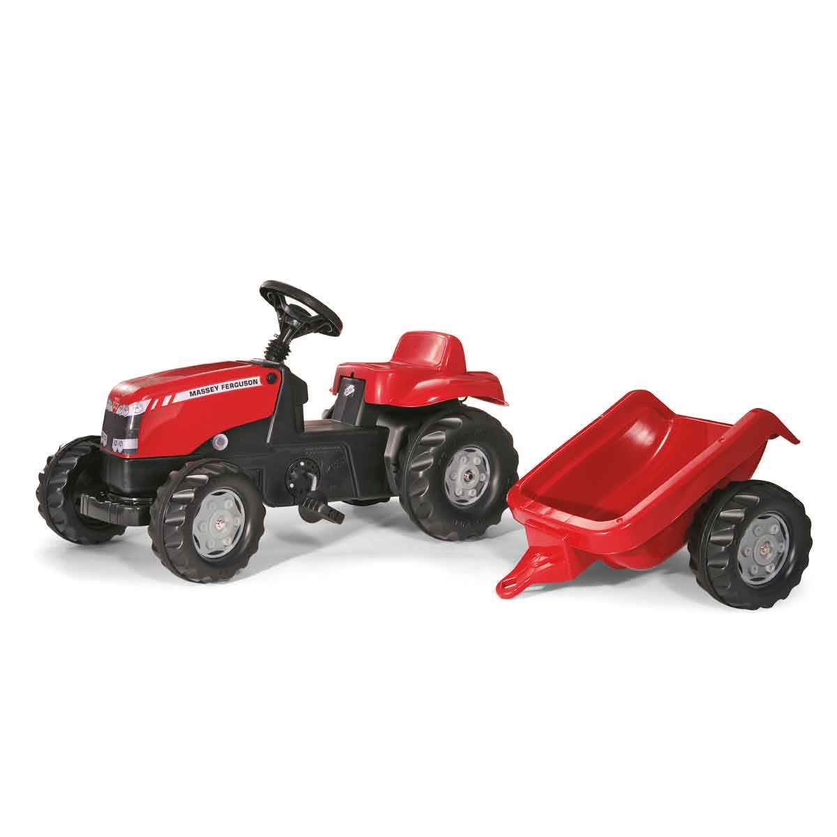 Rolly Toys Massey Ferguson Ride On Tractor and Trailer, red