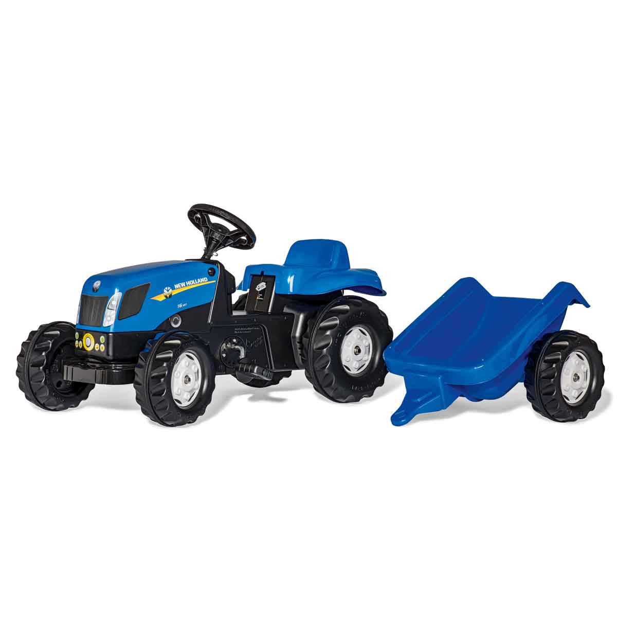 Rolly Toys New Holland T7040 Ride On Tractor and Trailer, Blue