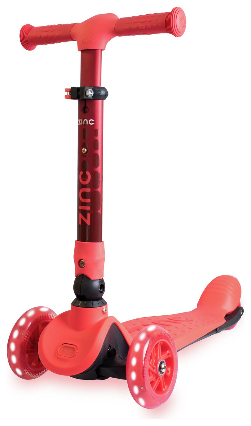 Zinc Flyte Kids Foldable 3 Wheel Scooter - Red