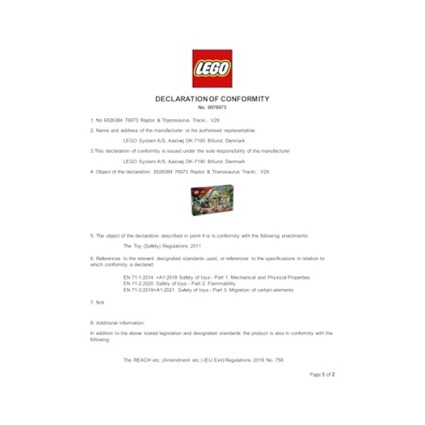 LEGO Jurassic World Raptor & Titanosaurus Mission 76973 - Image 7