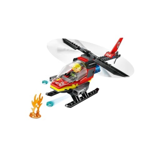 LEGO City Fire Rescue Helicopter Toy Vehicle Set 60411 - Image 3