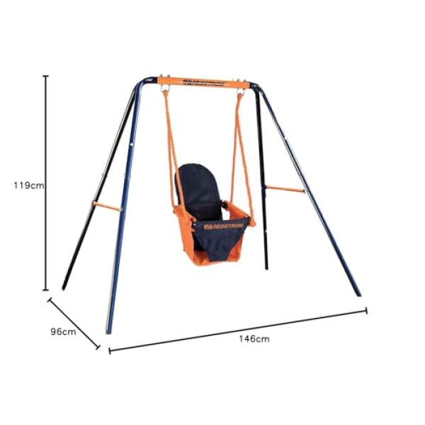 Hedstrom Folding Toddler Swing - Blue and Orange - Image 6