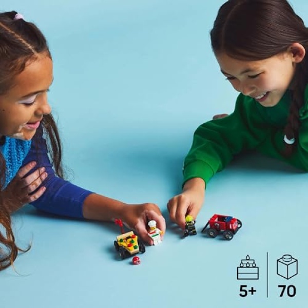 LEGO City Pizza vs. Fire Truck Race Car Pack Toy 60458 - Image 3