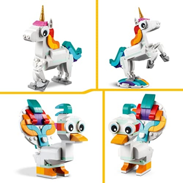 LEGO Creator 3 in 1 Magical Unicorn Toy Animal Playset 31140 - Image 2