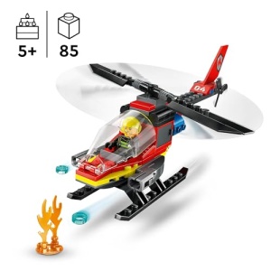 LEGO City Fire Rescue Helicopter Toy Vehicle Set 60411