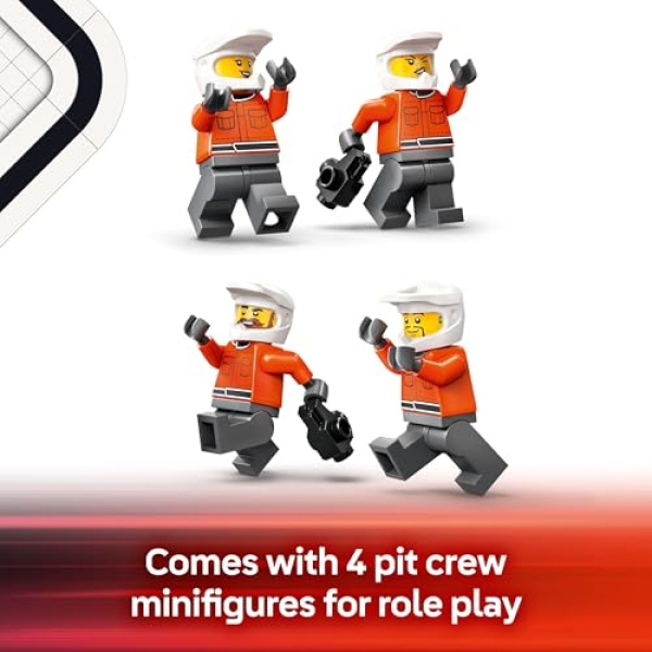 LEGO City F1 Pit Stop & Pit Crew with Ferrari Car Toy 60443 - Image 7