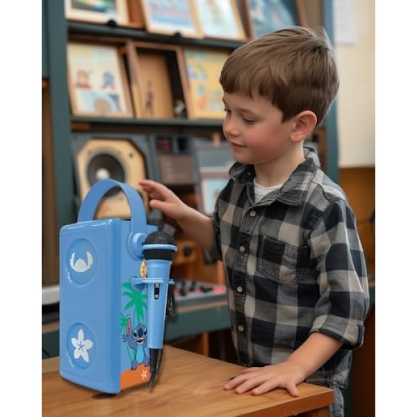 Disney Stitch Karaoke Bluetooth Speaker with Microphone - Image 3