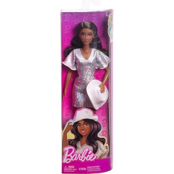 Fashionistas Doll in Sparkly Silver Dress with Accessories - Image 5