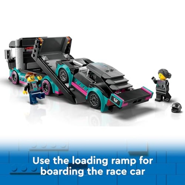 LEGO City Race Car and Car Carrier Truck Building Toys 60406 - Image 4