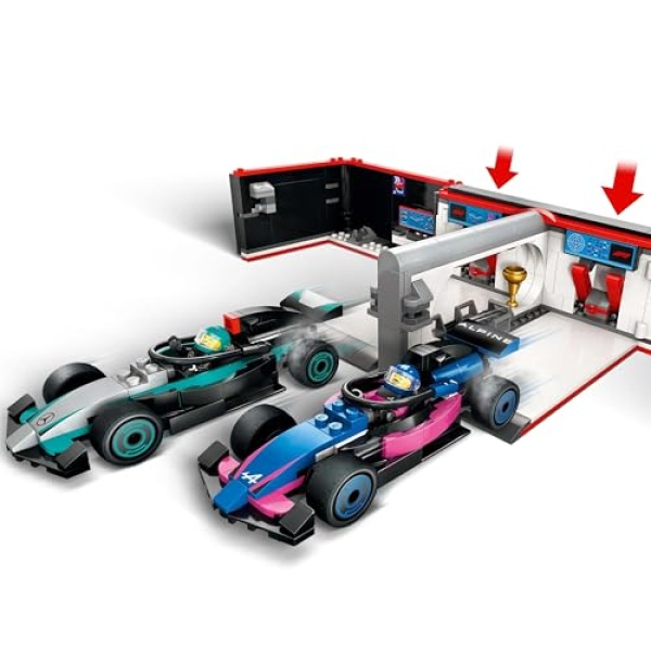 LEGO City F1 Garage & Mercedes-AMG & Alpine Cars Set 60444 - Image 2