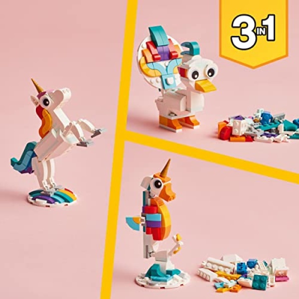 LEGO Creator 3 in 1 Magical Unicorn Toy Animal Playset 31140 - Image 5