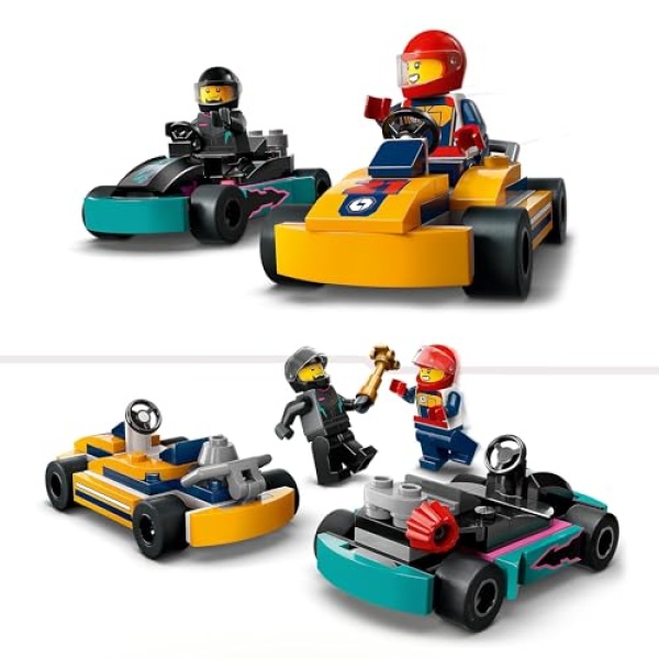 LEGO City Go-Karts and Race Drivers Vehicle Toys Set 60400 - Image 2