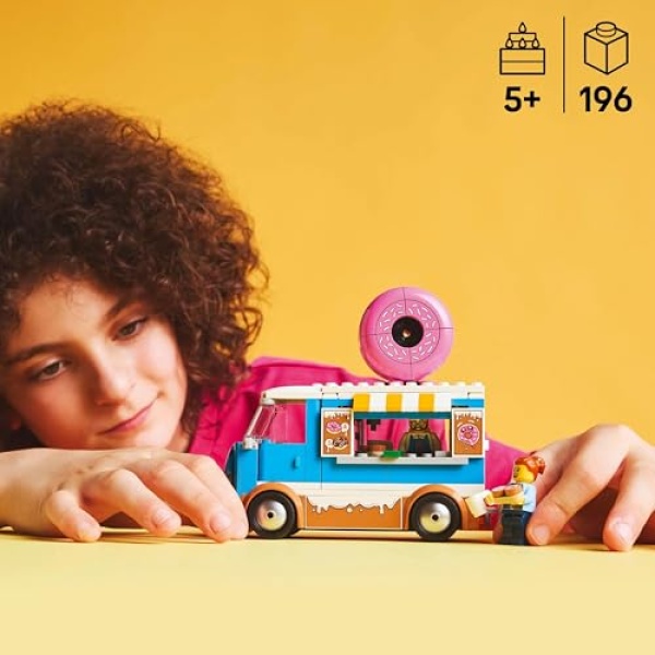 LEGO City Doughnut Truck Toy, Set with 2 Minifigures 60452 - Image 3