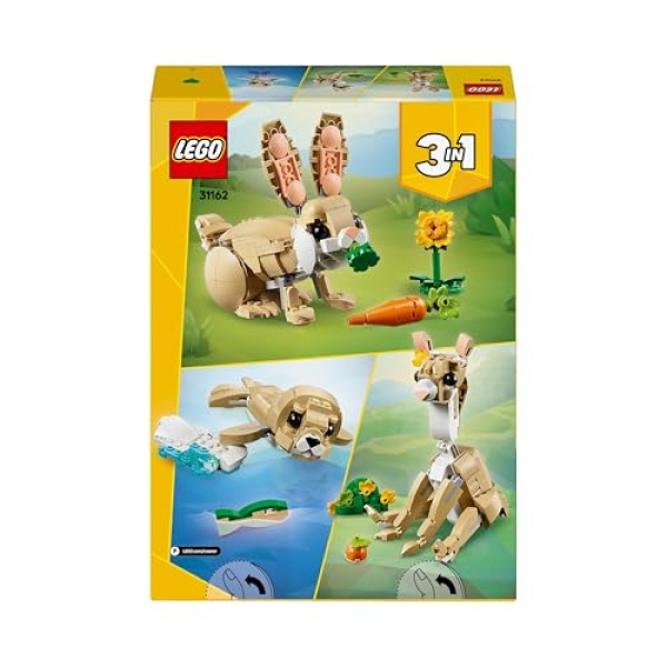 LEGO Creator 3in1 Cute Bunny Toy, Animal Figure Set 31162 - Image 9