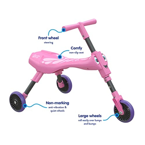 Scuttlebug Butterfly Ride On - Pink and Purple - Image 2