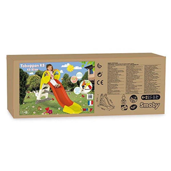 Smoby 5ft Kids Garden Slide - Orange and Yellow - Image 9