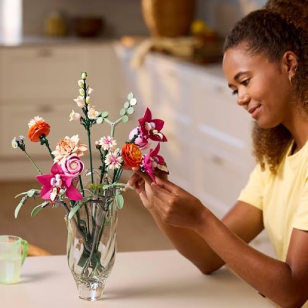 LEGO Botanicals Pretty Pink Flower Bouquet Decor Set 10342 - Image 5