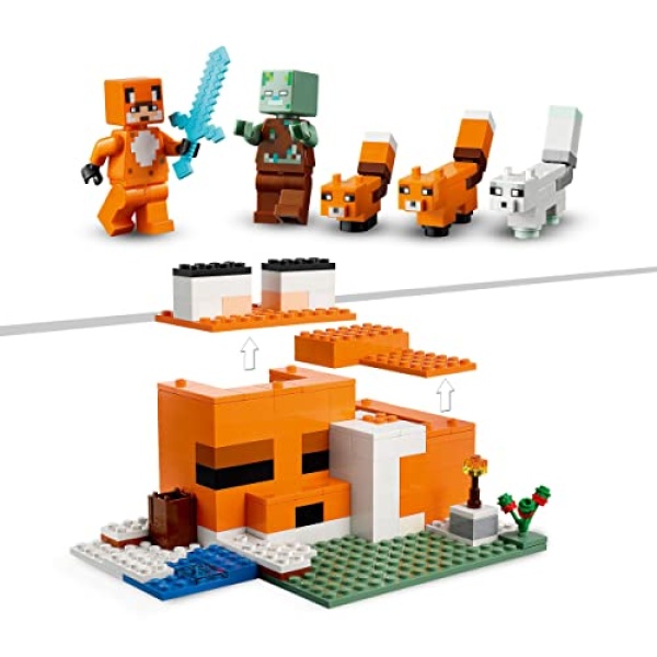 LEGO Minecraft The Fox Lodge House Animals Toy 21178 - Image 3