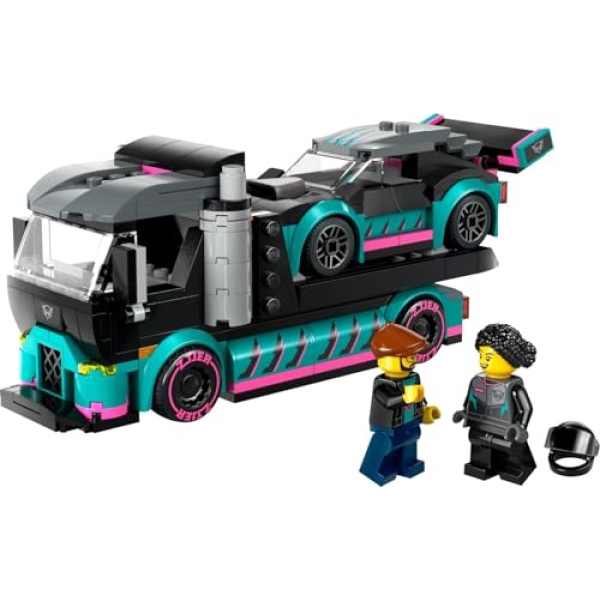 LEGO City Race Car and Car Carrier Truck Building Toys 60406 - Image 3