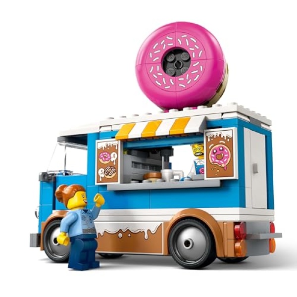 LEGO City Doughnut Truck Toy, Set with 2 Minifigures 60452 - Image 2