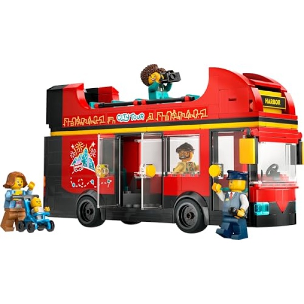 LEGO City Red Double-Decker Sightseeing Bus Toy Set 60407 - Image 3