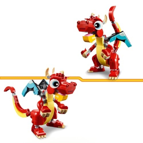 LEGO Creator 3in1 Red Dragon Toy with Animal Figures 31145 - Image 2