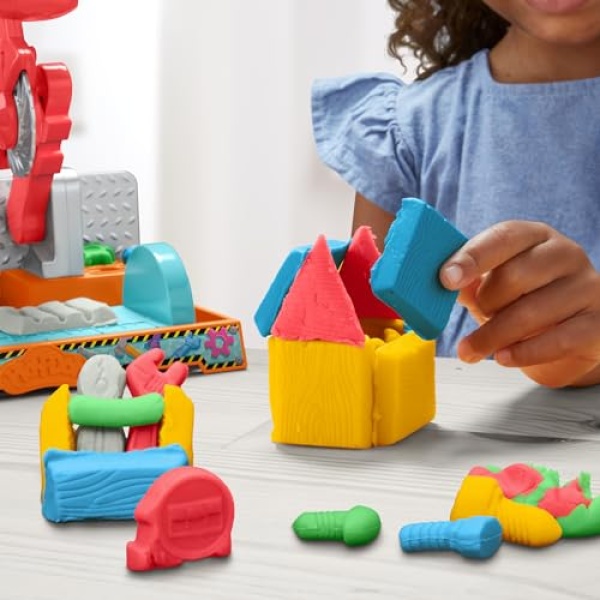 Play-Doh Stamp & Saw Tool Bench with 5 Tubs & 4 Accessories - Image 6