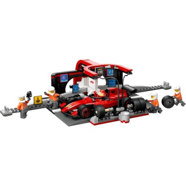 LEGO City F1 Pit Stop & Pit Crew with Ferrari Car Toy 60443 - Image 3
