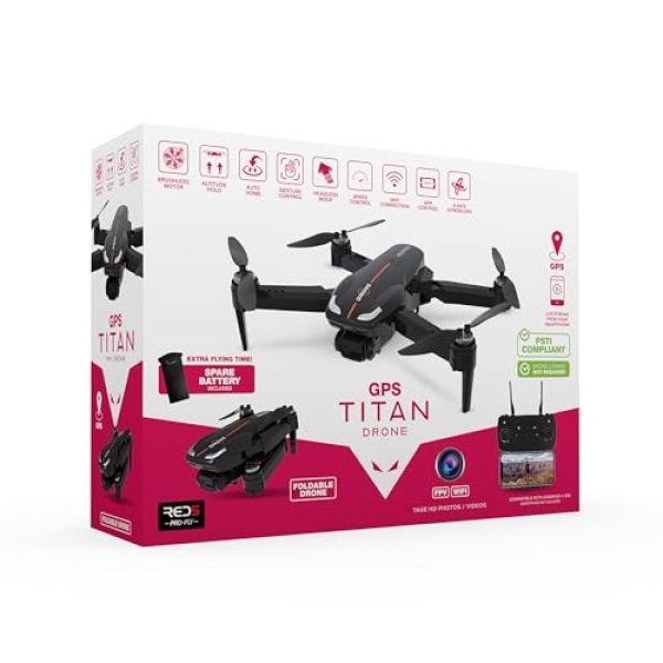 Menkind RED5 Titan GPS FPV 720MP Camera Drone - Blue - Image 2