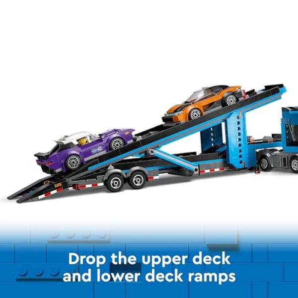 LEGO City Car Transporter Truck with Sports Cars Toy 60408 - Image 4
