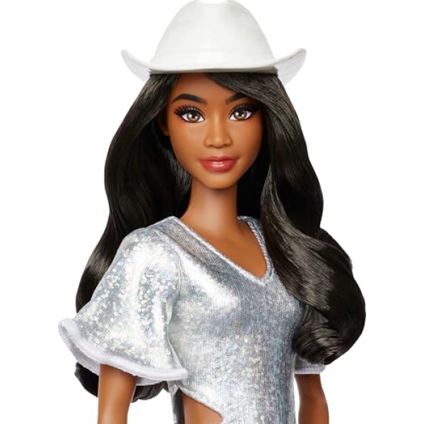 Fashionistas Doll in Sparkly Silver Dress with Accessories - Image 2