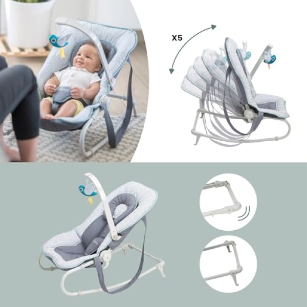 Babymoov Graphik Bouncer - Blue - Image 3