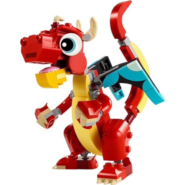 LEGO Creator 3in1 Red Dragon Toy with Animal Figures 31145 - Image 3