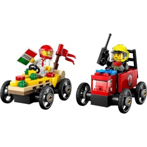 LEGO City Pizza vs. Fire Truck Race Car Pack Toy 60458